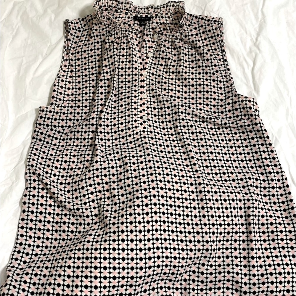 Talbots Sleeveless Ruffleneck Blouse